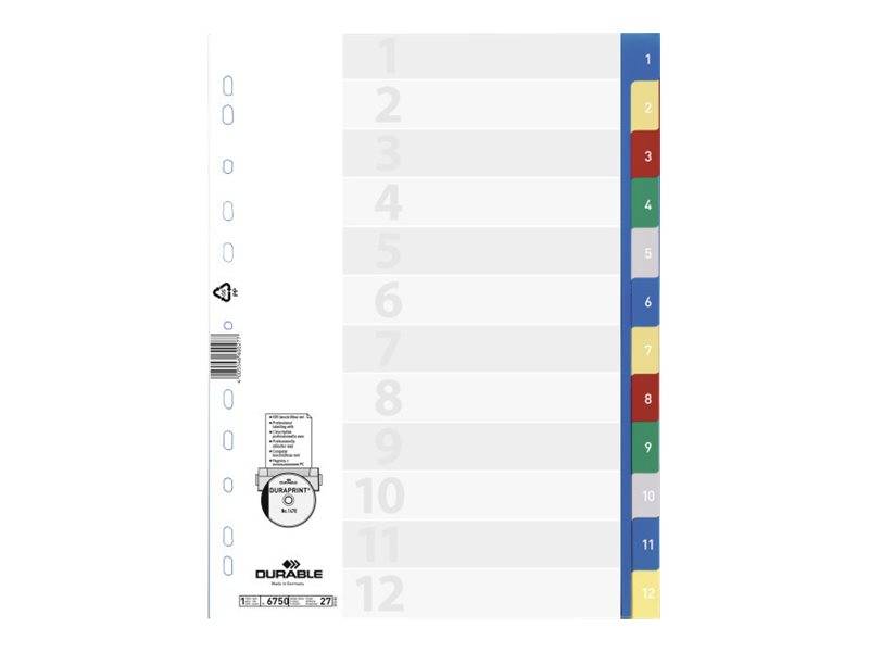 DURABLE - Trennelement - 12 Teile - vorgedruckt: 1-12