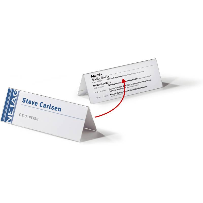 DURABLE Tisch-Namensschild, Dach-Form, aus Acryl