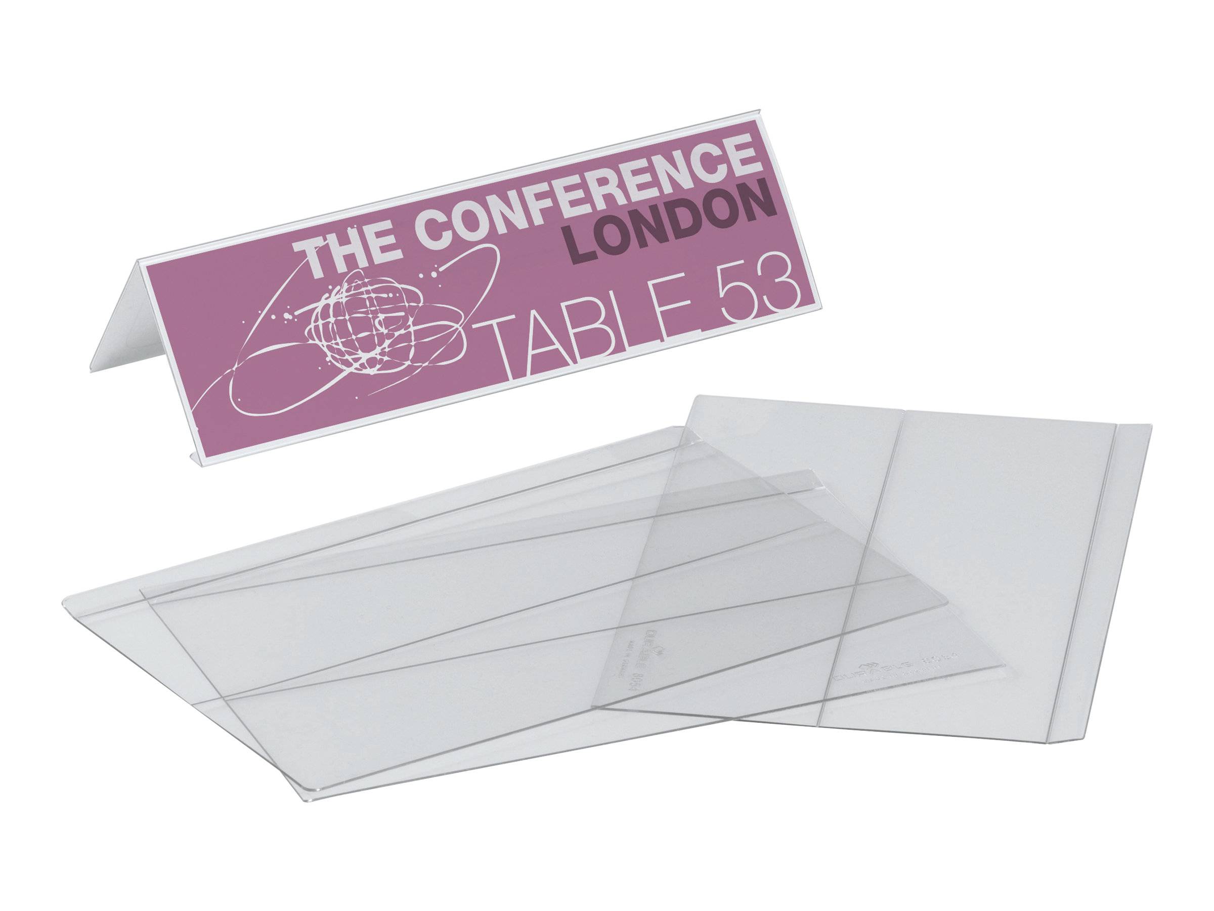 DURABLE - Namensschild - Desktop - für 61 x 210 mm - durchsichtig (Packung mit 10)