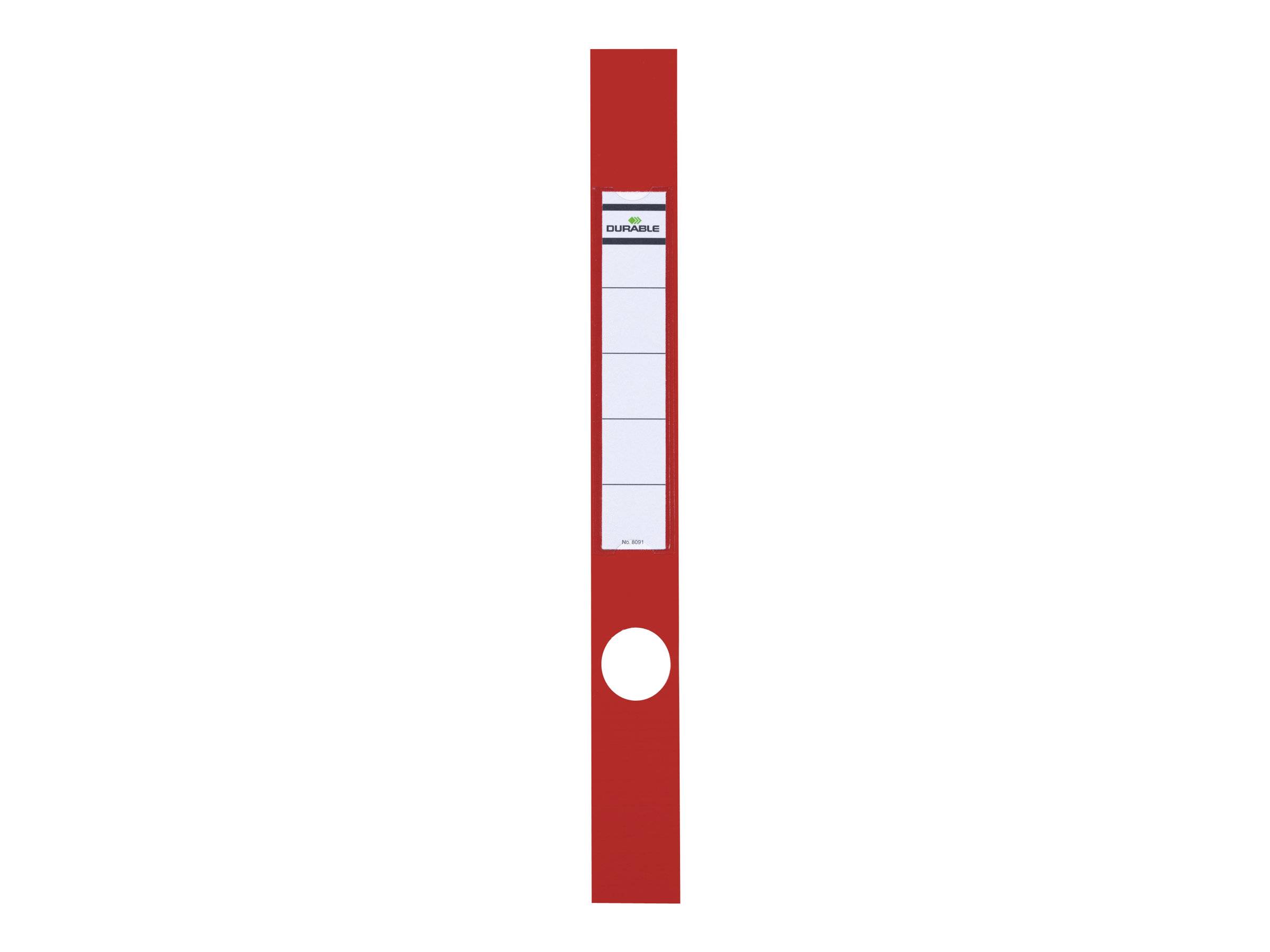 DURABLE ORDOFIX - Selbstklebende Etikettentasche - Rot (Packung mit 10)