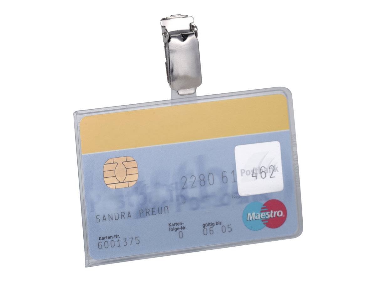 DURABLE - Kartenhalter - für 54 x 85 mm - Clip - durchsichtig (Packung mit 25)