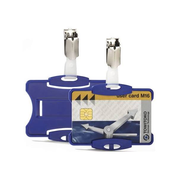 Namensschild für Betriebsausweise mit Clip 54x85 blau VE=25 Stück