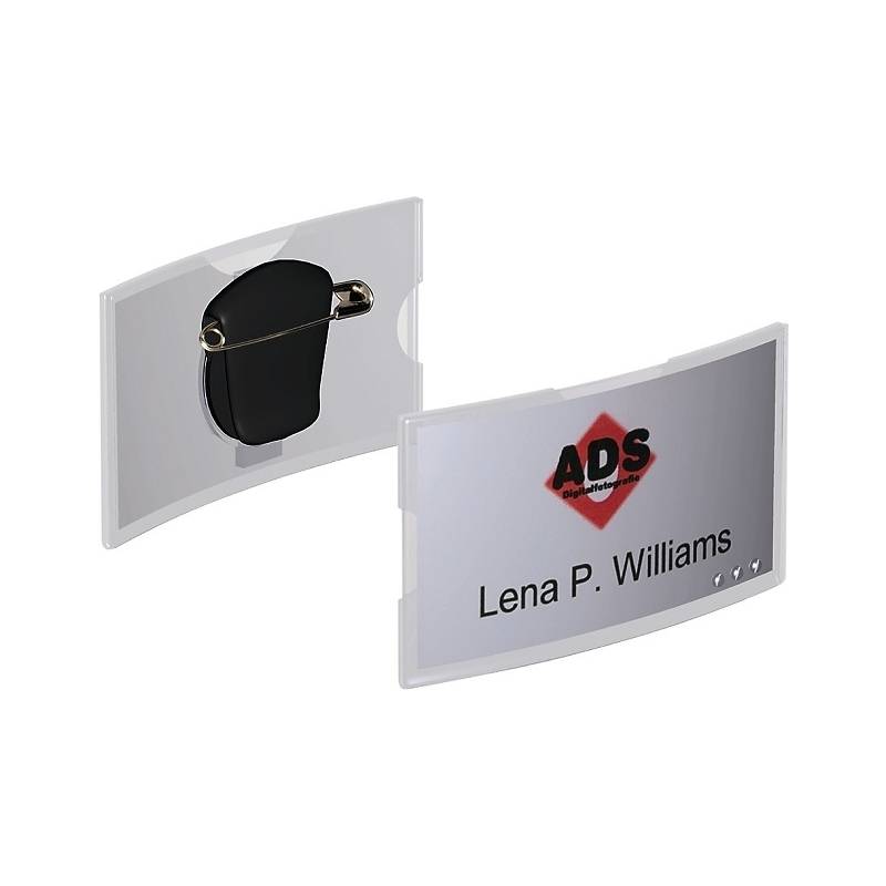 DURABLE Namensschild konvex, mit Kombiklemme, 75 x 40 mm