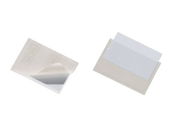 DURABLE POCKETFIX - Selbstklebende Tasche - für 57 x 90 mm - durchsichtig (Packung mit 100)