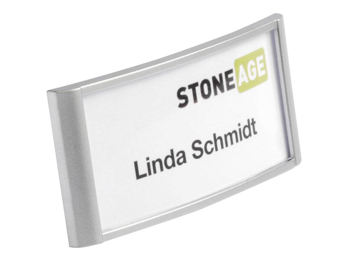 DURABLE CLASSIC - Namensschildhalterung - für 34 x 74 mm - Magnet - Silber (Packung mit 10)