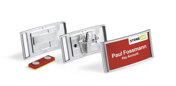 DURABLE CLASSIC - Namensschildhalterung - für 34 x 74 mm - Magnet - Silber (Packung mit 10)