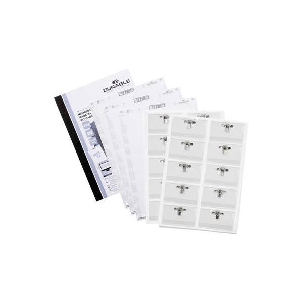 Namensschilder Set 54x90mm Kombiklemme