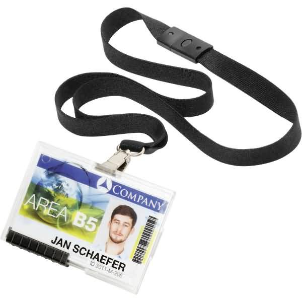 Kartenhalter Push Box 54x87mm für 1 Karte VE=10 Stück mit Textilband