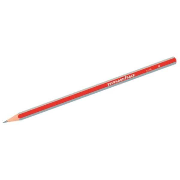 Bleistift Standard gestreift B rot/silber
