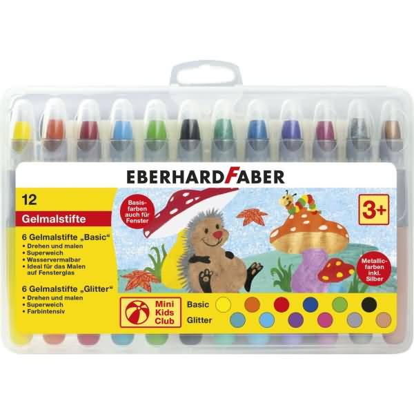 Gelmalstifte Basic + Metallic rund VE=12 Stück