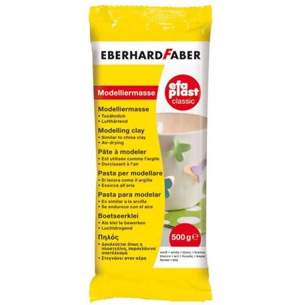 Modelliermasse Plast classic tonbasierend 500g weiß
