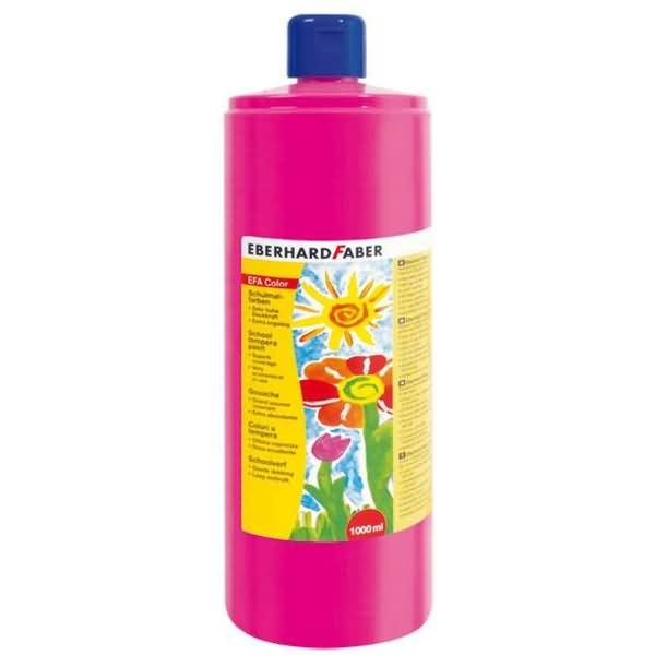 Schulmalfarbe Efacolor Tempera 1000ml Flasche karmin rosa
