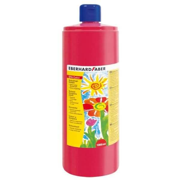 Schulmalfarbe Efacolor Tempera 1000ml Flasche geraniumrot