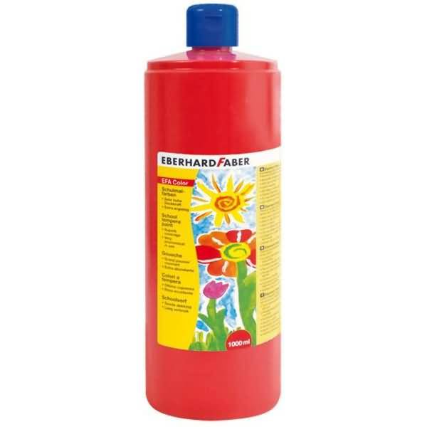 Schulmalfarbe Efacolor Tempera 1000ml Flasche permanent karmin