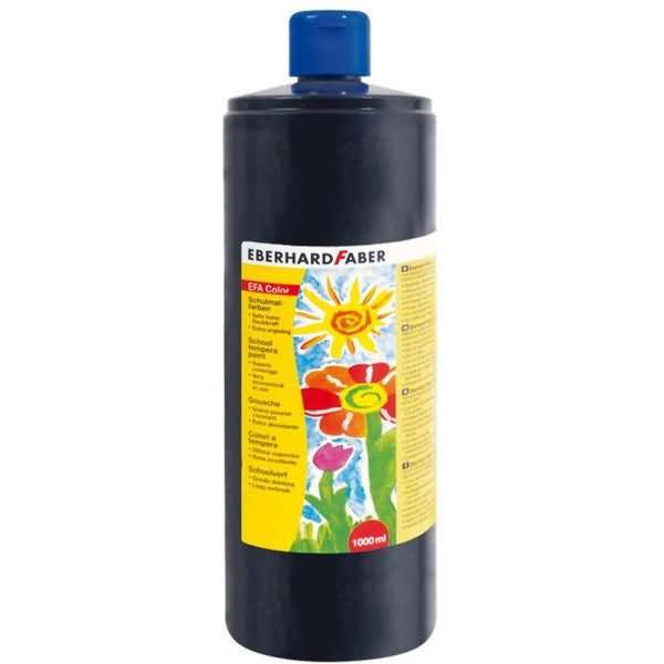 Schulmalfarbe Efacolor Tempera 1000ml Flasche schwarz