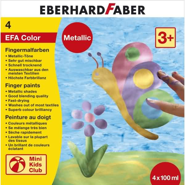 Fingerfarbe 100ml metallic VE=4 Farben