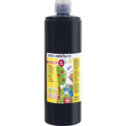 EBERHARD FABER Fingerfarbe EFA Color, schwarz, 750 ml