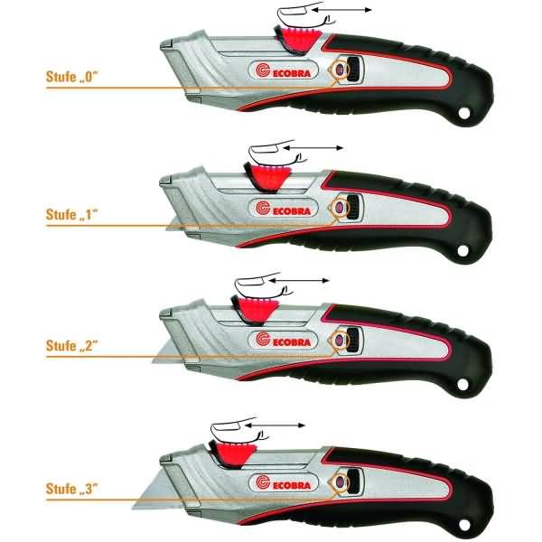 Profi-Sicherheits-Cutter Metall silber/schwarz