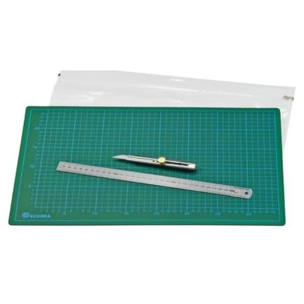 Schneideset mit Schneideunterlage + Schneidelineal + Cutter