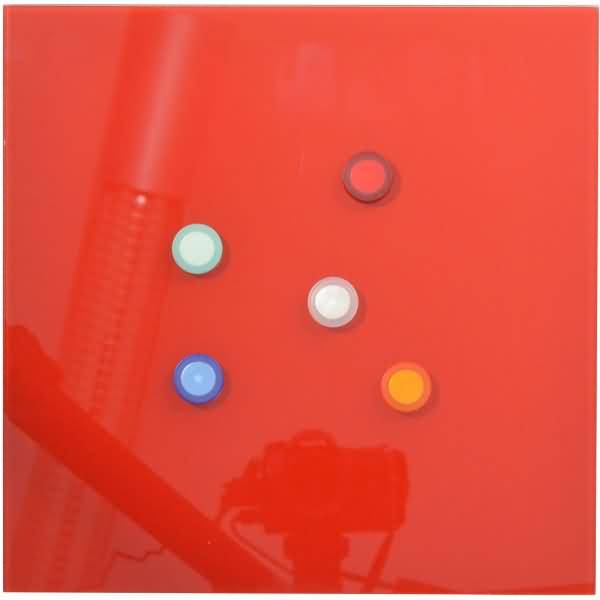 Glasmagnetboard 45x45cm rot