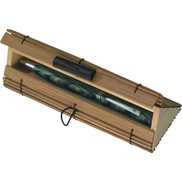 Geschenketui Bambus dreieckig für 1 Schreibgerät