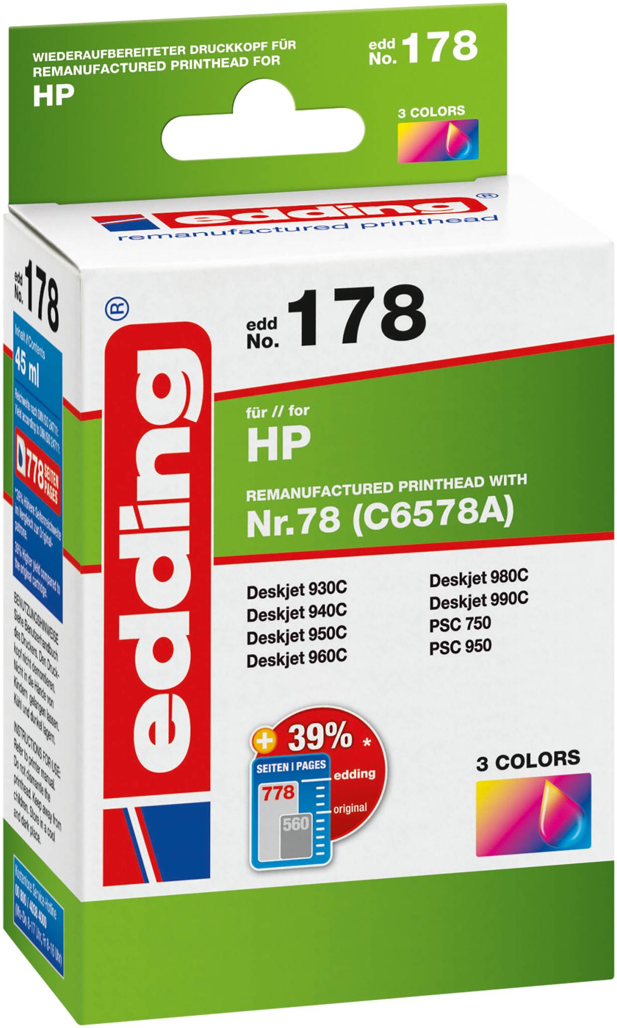 EDD-178 HP 78 (C6578A) - 3-Farbig - 45 ml