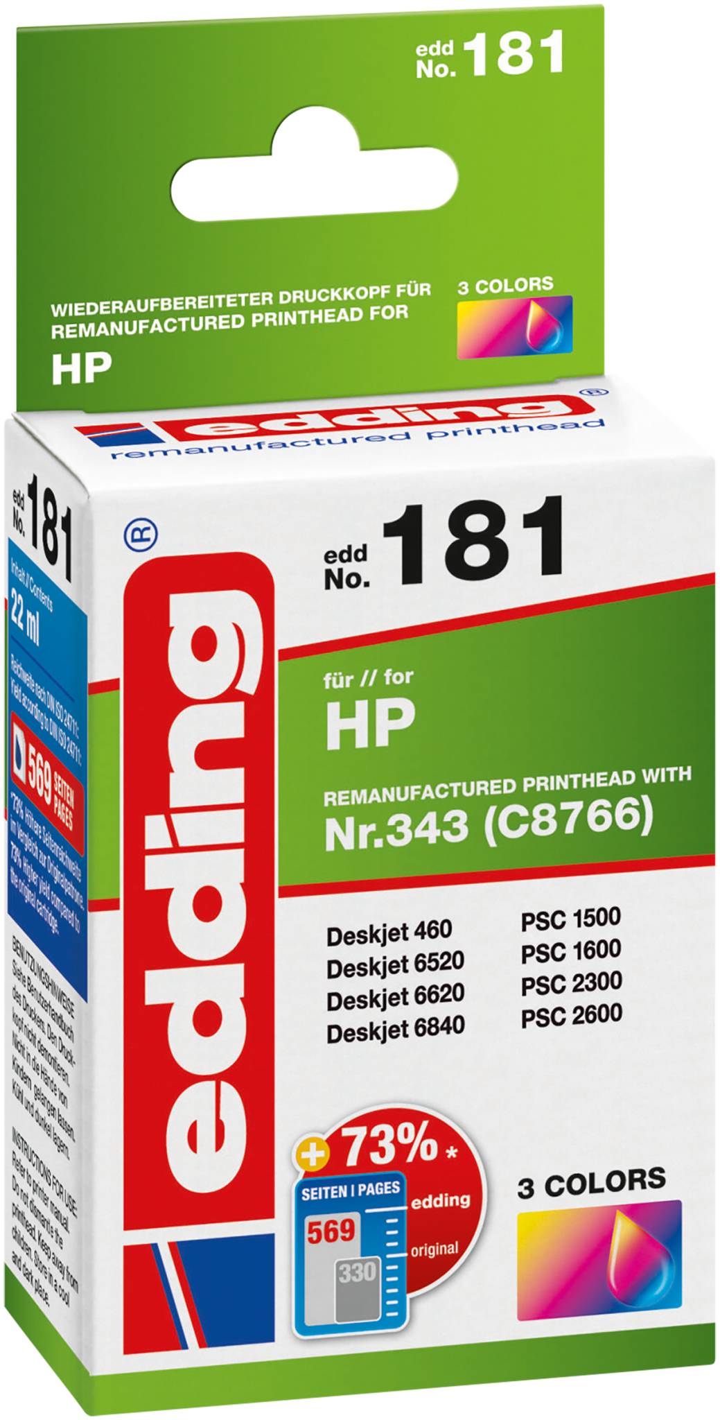 EDD-181 HP 343 (C8766EE) - 3-Farbig - 22 ml