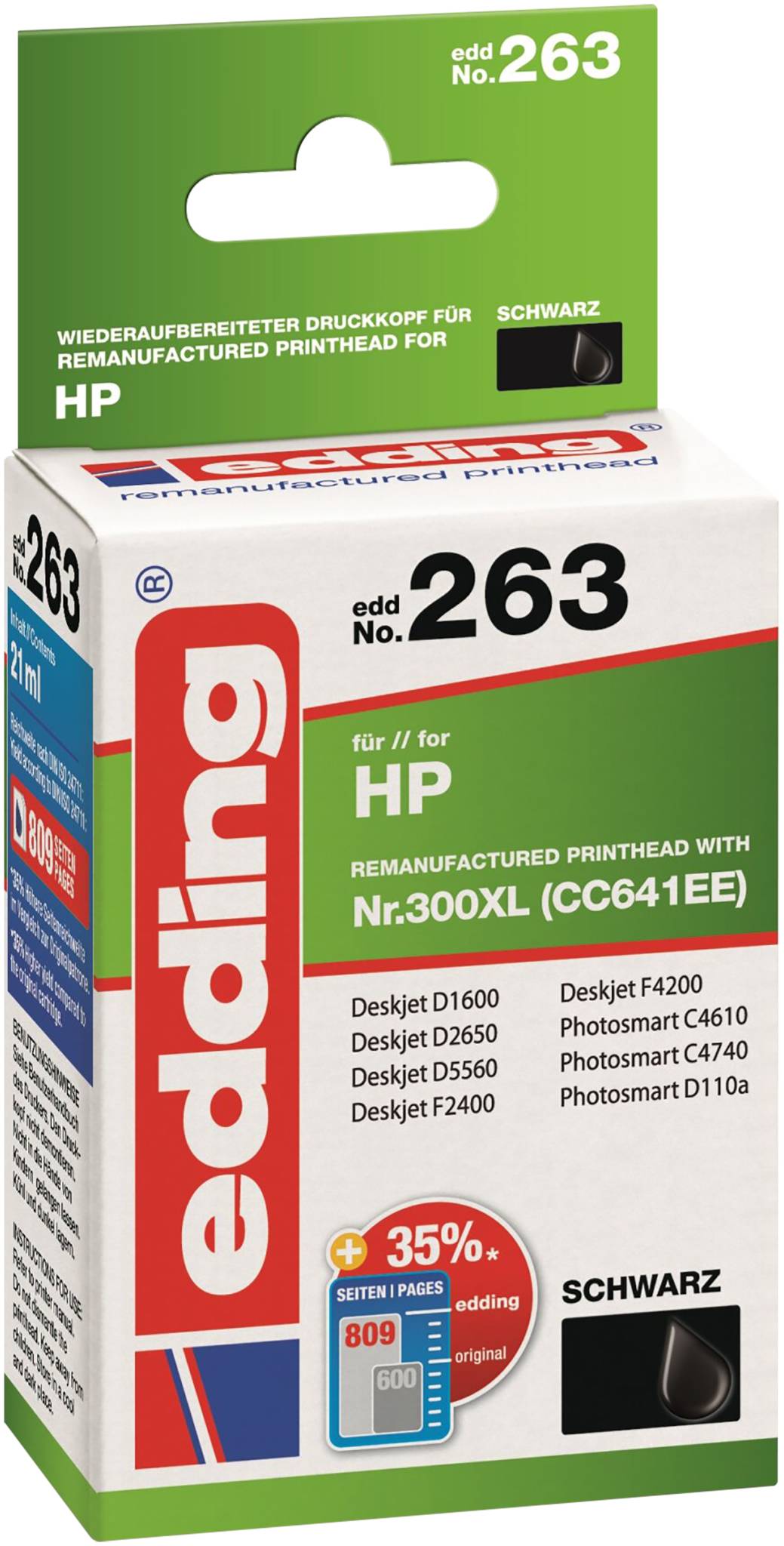 EDD-263 HP 300XL (CC641EE) - Schwarz - 21 ml