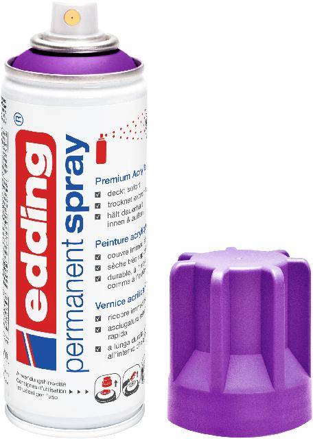 Dose mit weißer Sprühfarbe mit der Aufschrift „edding permanent spray