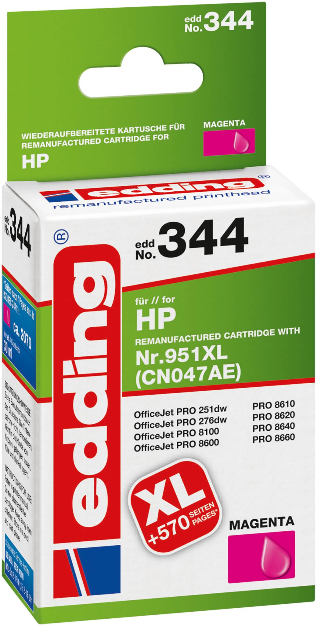 EDD-344 HP 951XL (CN047AE) - Magenta - 30 ml