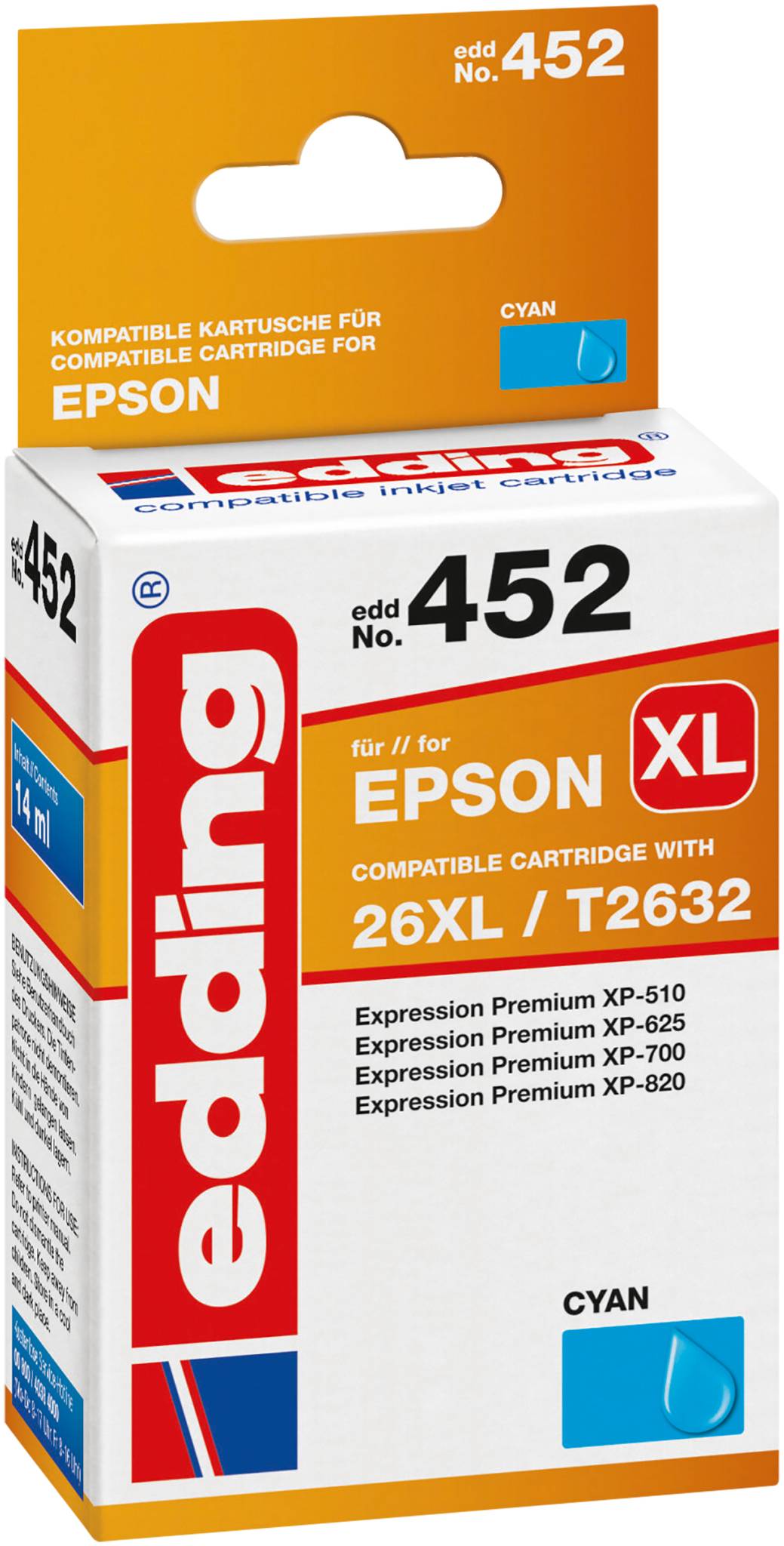 EDD-452 Epson T26XL (T2632) - Cyan - 14 ml