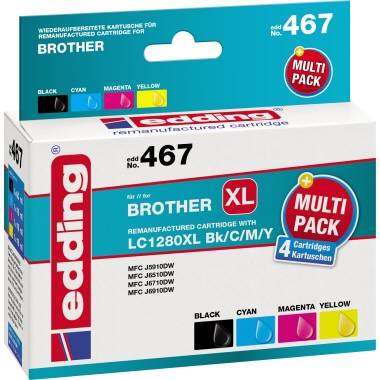 edding Tintenpatrone 18-467 wie LC1280XL sw/c/m/y 4 St./Pack.