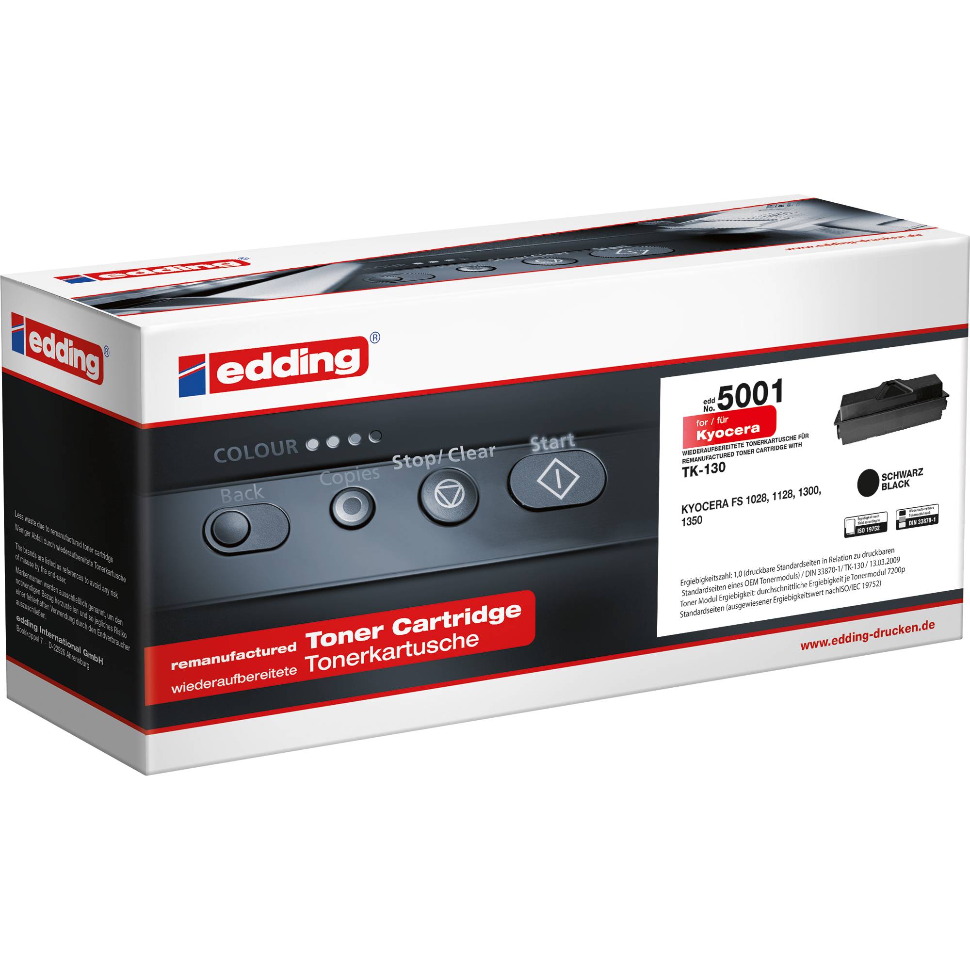 edding Toner 18-5001 wie Kyocera TK130 schwarz