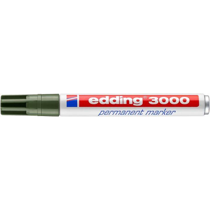 Grüner Edding 3000 Permanent Marker auf weißem Hintergrund.