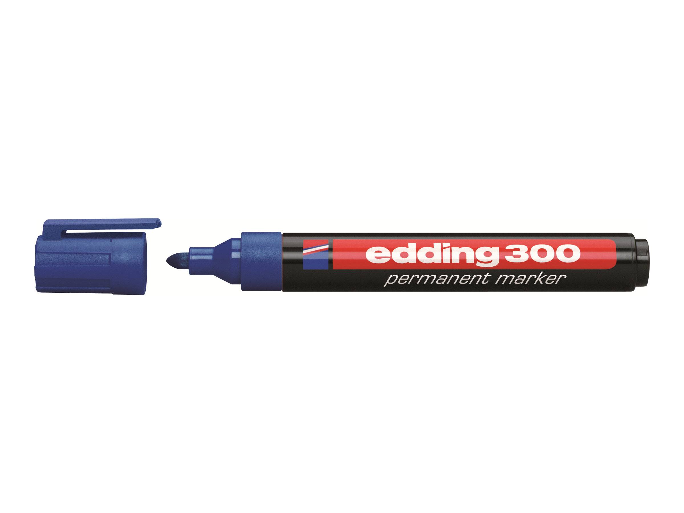 edding 300 - Marker - permanent - Schwarz, Rot, Blau, Grün - 1.5-3 mm (Packung mit 4)