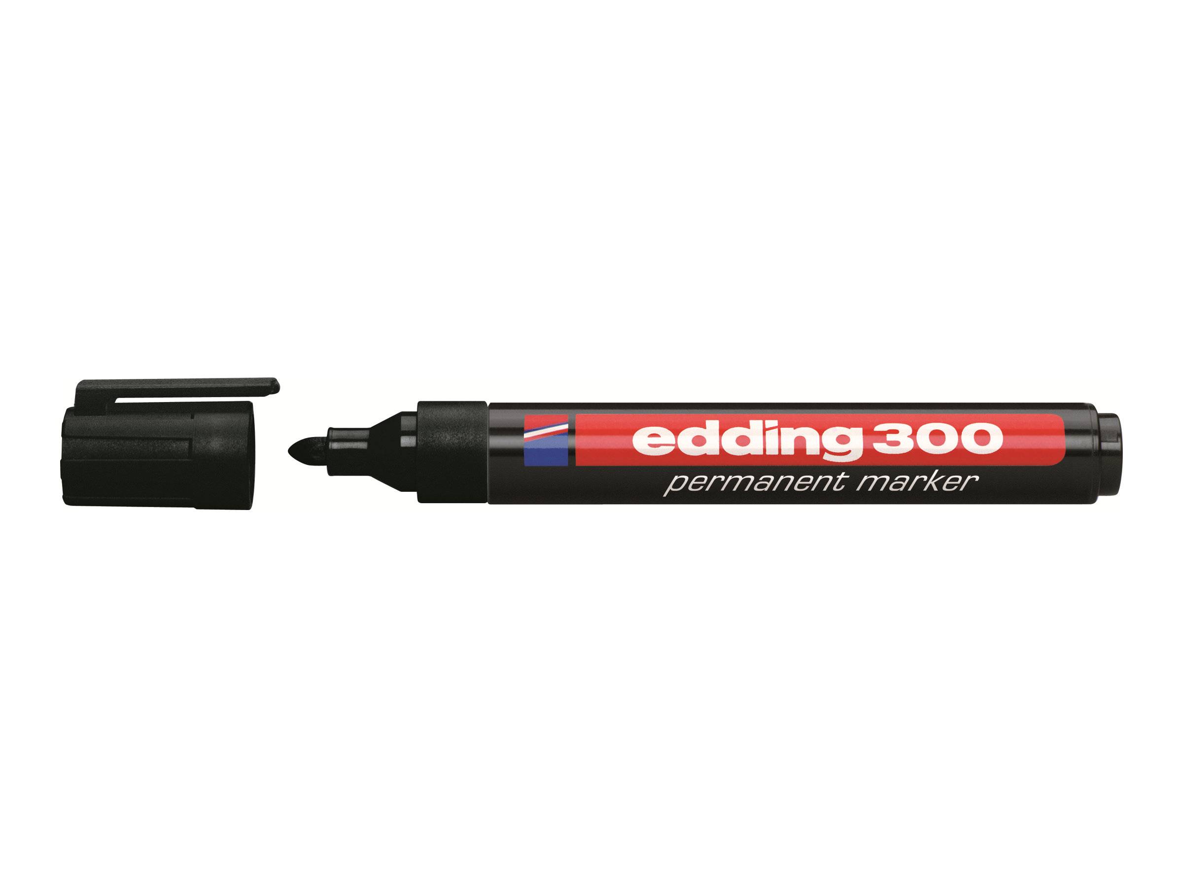 edding 300 - Marker - permanent - Schwarz, Rot, Blau, Grün - 1.5-3 mm (Packung mit 4)