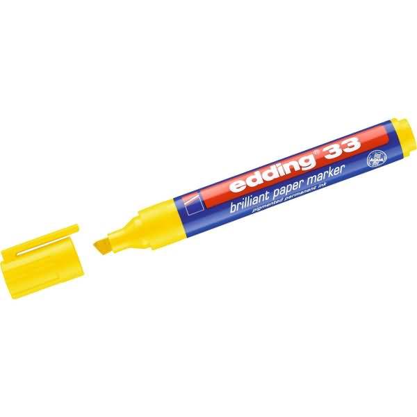 Pigmentmarker edding 33 brilliant paper marker 1-5mm gelb