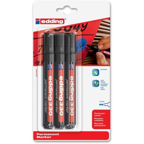 Permanentmarker edding 330 nachfüllbar 1-5 mm schwarz VE=3 Stück