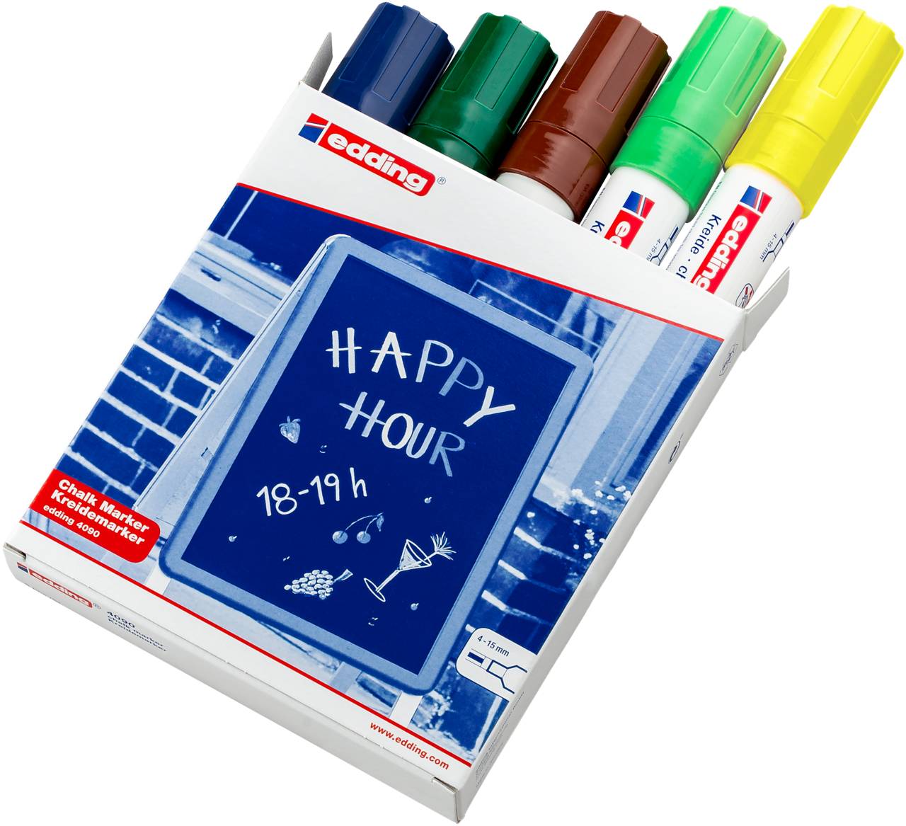 edding 4090 Kreidemarker sortiert (5er Faltschachtel)
