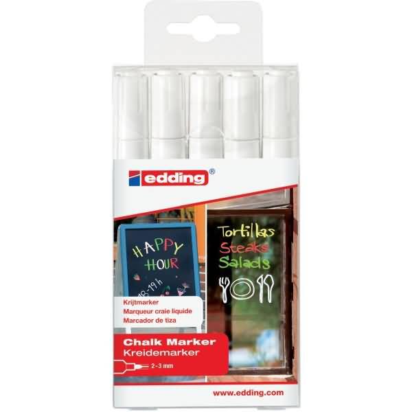 Kreidemarker edding 4095 2-3 mm weiß VE=5 Stück