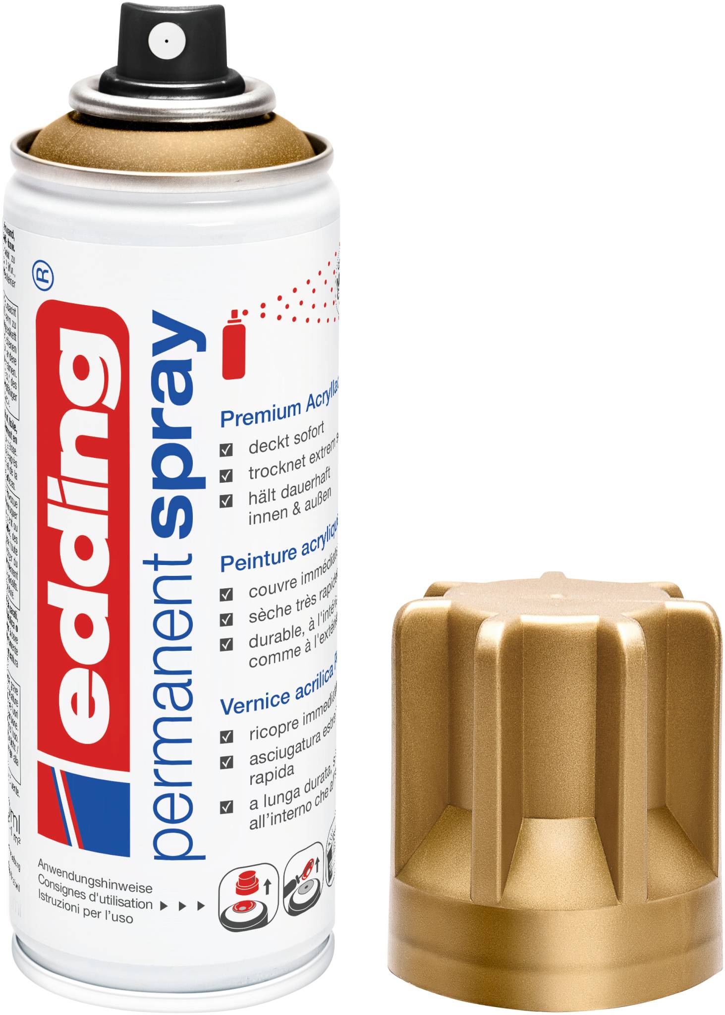 edding 5200 Permanentspray Premium Acryllack reichgold matt