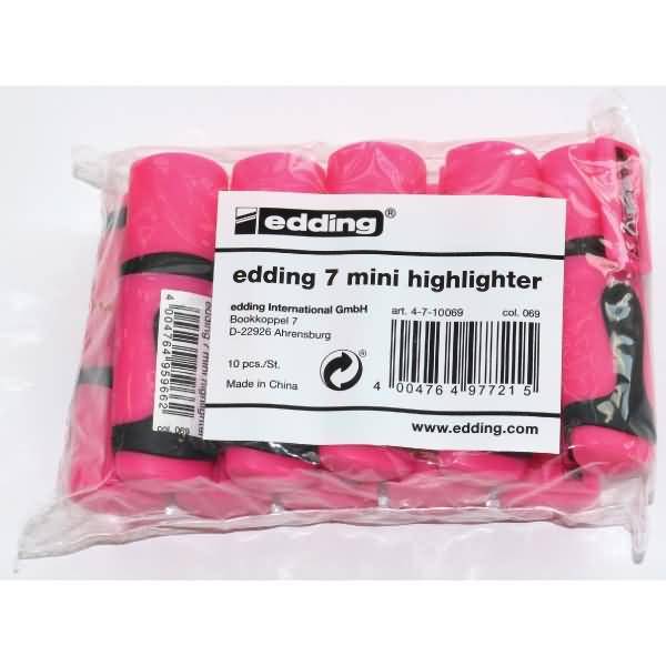 Textmarker edding 7 mini highlighter 1-3 mm VE=10 Stück Polybeutel neonblau