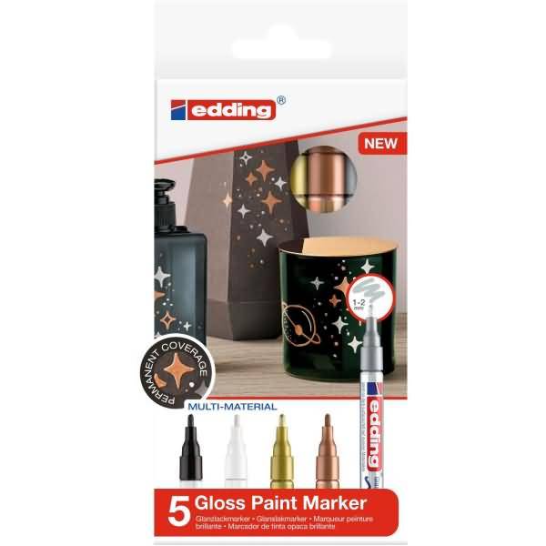 Glanzlack-Marker edding 751 metallic 1-2mm VE=5 Farben