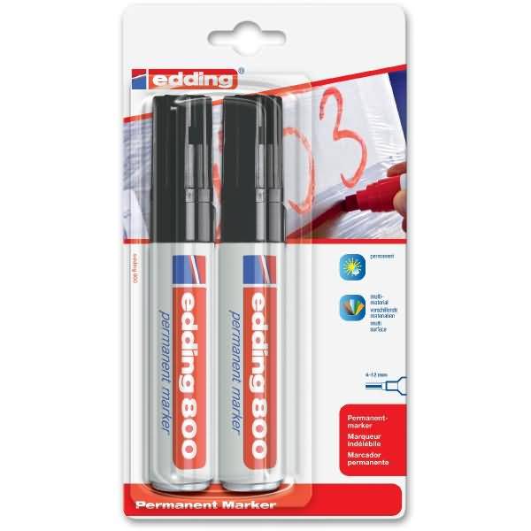 Permanentmarker edding 800 4-12mm schwarz VE=2 Stück