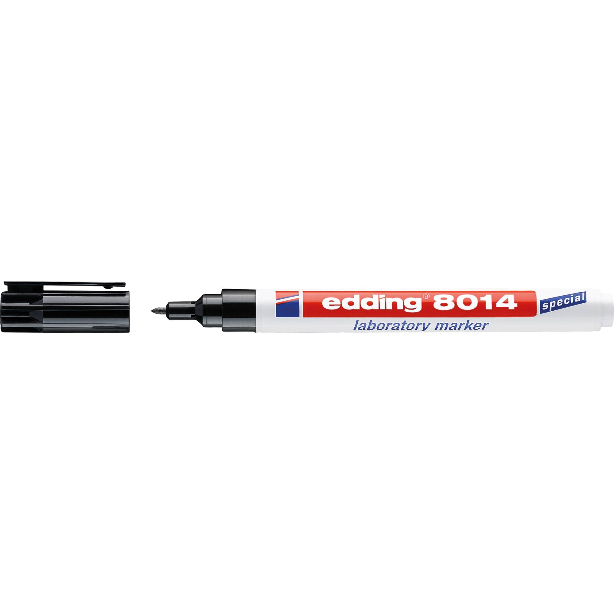 Edding 8014, Schwarz, Rundspitze, Schwarz, Weiß, 1 mm, Folie, Glas, Porzellan, Deutschland
