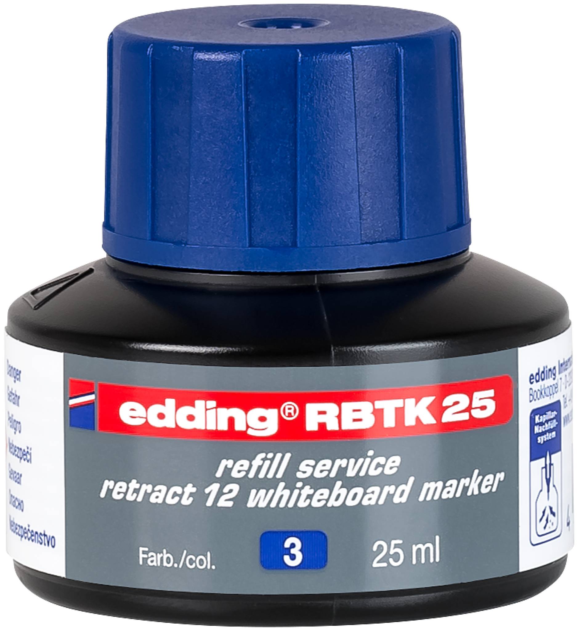 edding RBTK 25 Nachfülltinte retract 12 Whiteboardmarker blau