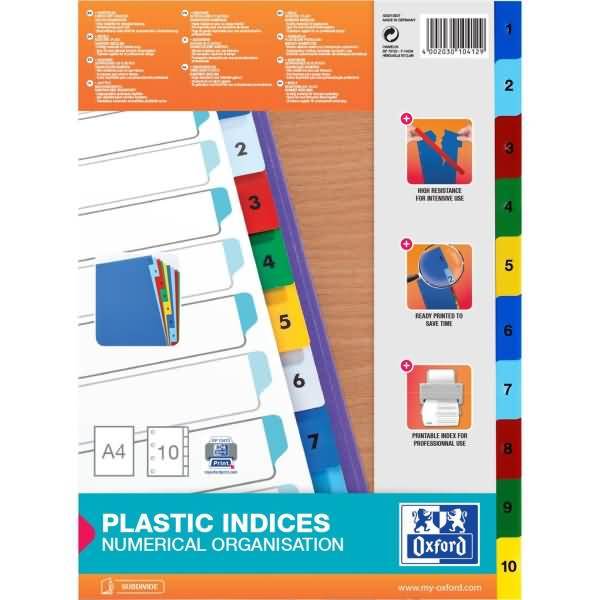 Register Ziffern durchgefärbt Kunststoff