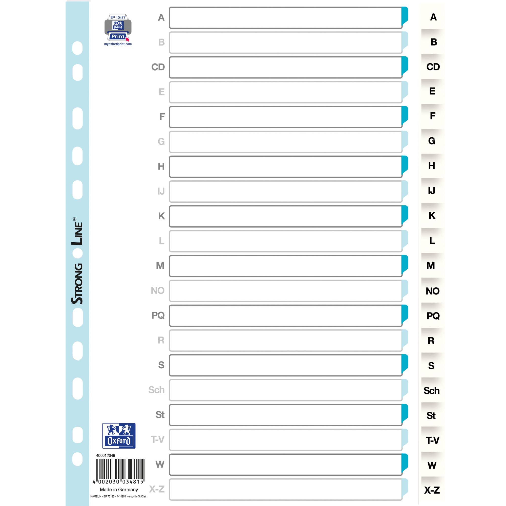 ELBA Register divide 400012049 A-Z DIN A4 20Blatt PP weiß