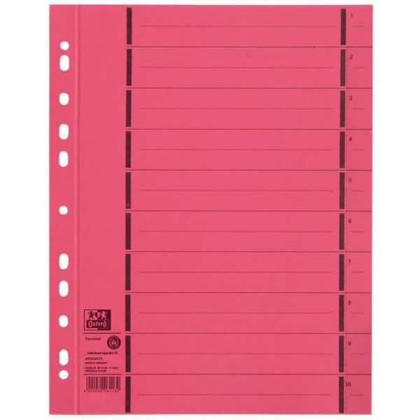 Trennblatt A4 mit Perforation Manilakarton rot