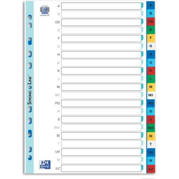 Register A4 PP-Folie A-Z farbig
